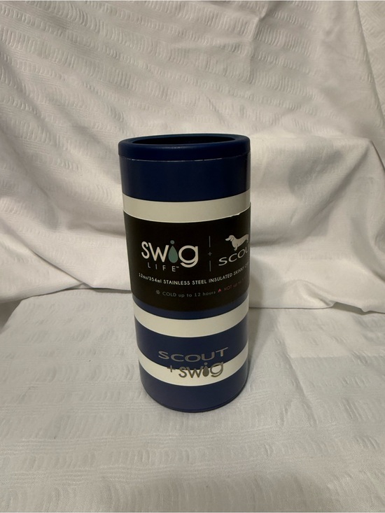 SWig Other - Swig x Scout Insulated 12oz Skinny Can Tumbler - Navy & White Stripes